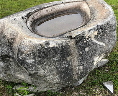 Carved stone fountain bowl – possible bird bath!