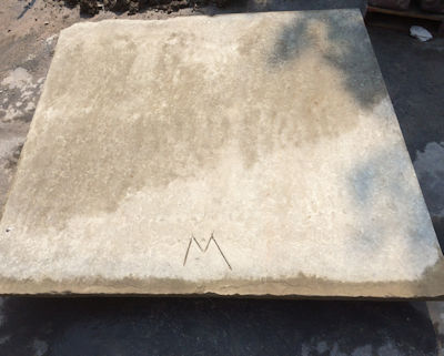 Masons who installed stone at the 19th century signed their work with an initial