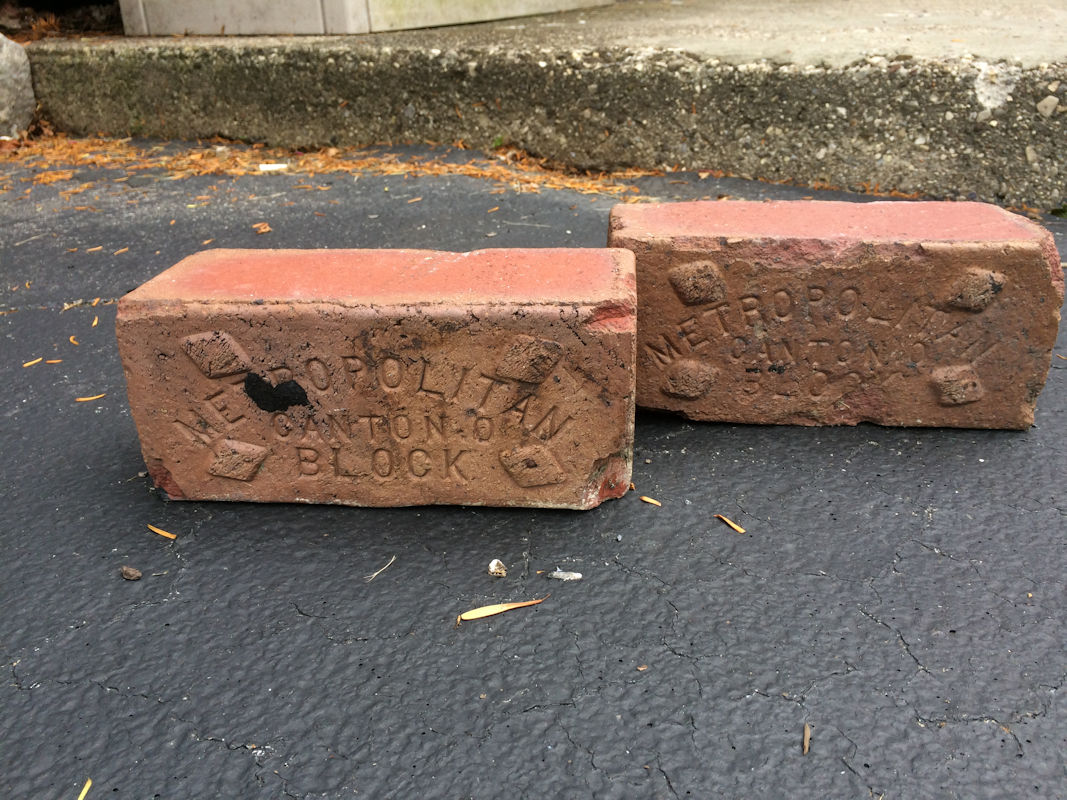 Authentic antique bricks from Metropolitan will have the company name stamped on the side
