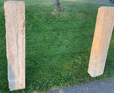 Square granite stone posts for gate posts, hitching posts or property markers. Size is ~ 8in x 8in x 5ft high